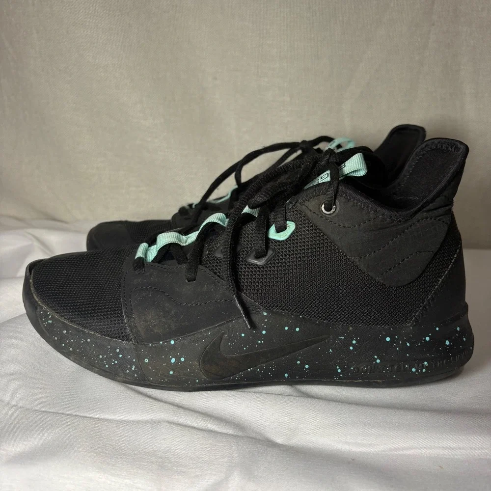 Nike PG 2.5 Mens Basketball Shoes Black Teal Speckled BQ8452-003 Size 11.5